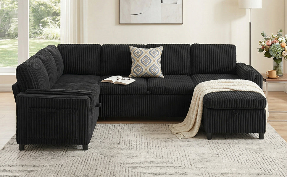 Convertible Sofa Bed Pull Out Sofa Bed 111" Sectional Sofa