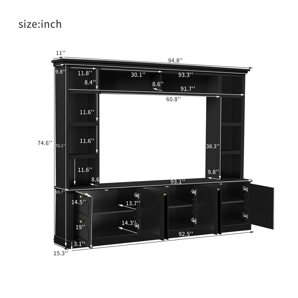 All-in-One Modern TV Stand with Bookcase