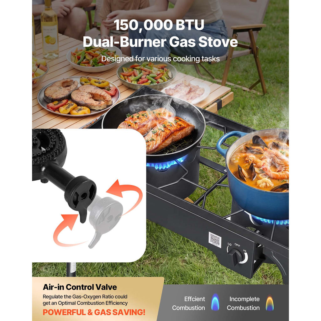 2 Burner Outdoor Propane Gas Stove