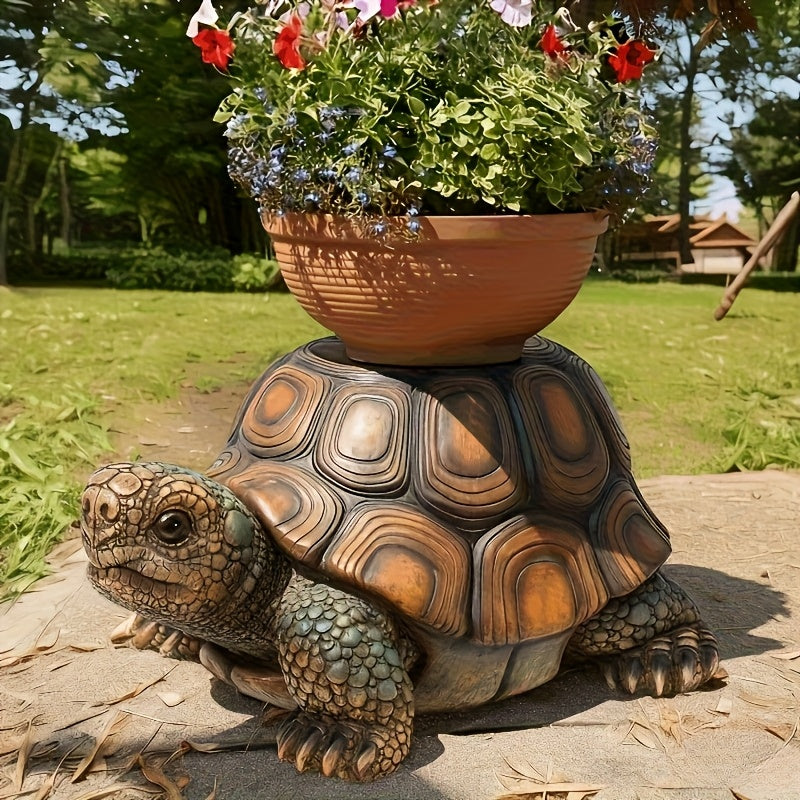 18" Garden Turtle Statue Stool