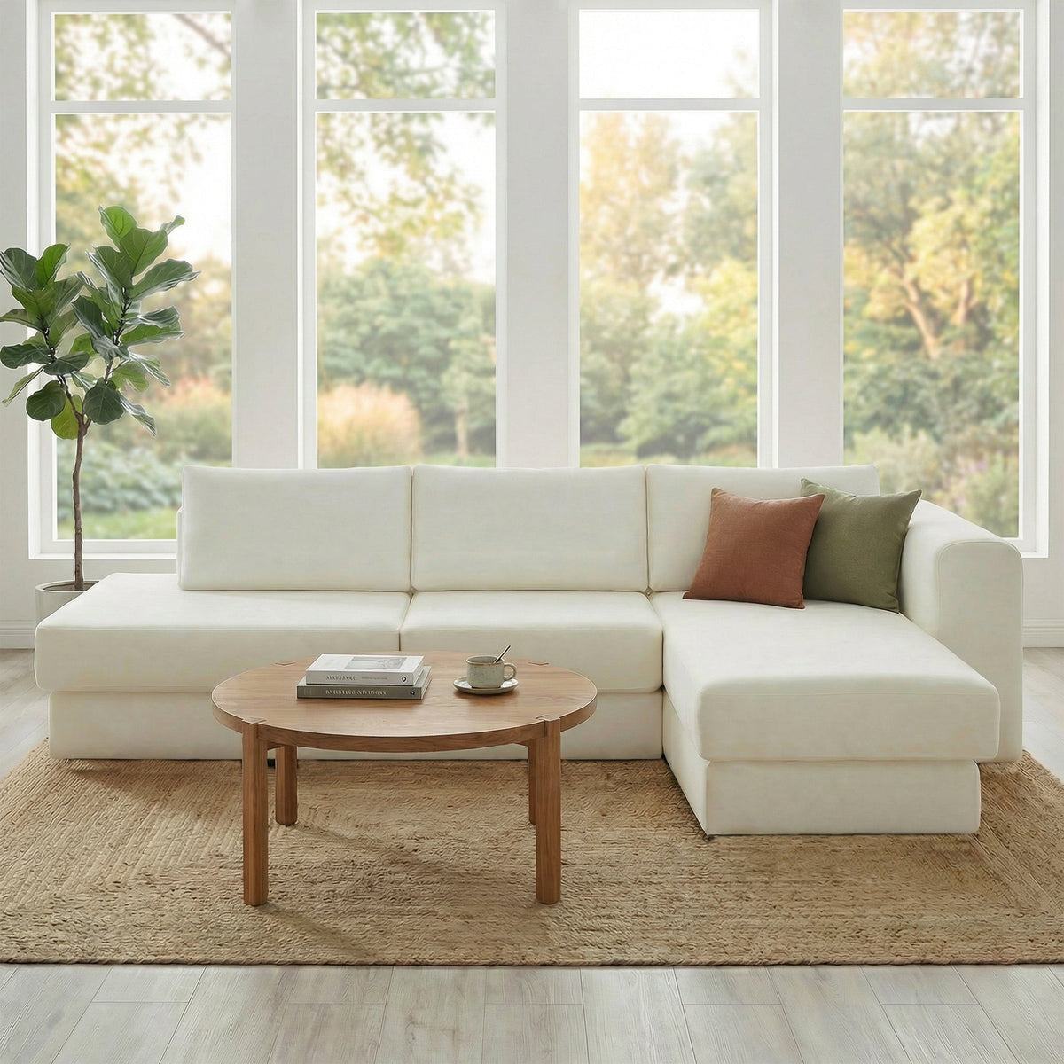 L-Shaped Modular Sofa 113" Modular Sectional