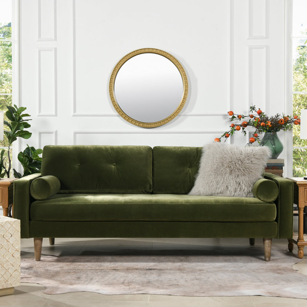 Nicholas 83.5" Mid-Century Modern Sofa, Olive