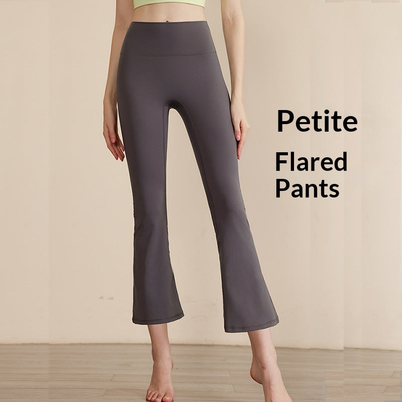 New Wide-Leg Yoga Pants For Women, High-Waisted Stretch Sports Pants For Small People, Yoga Boot-Cut Pants, Fitness Nine-Point Flared Pants