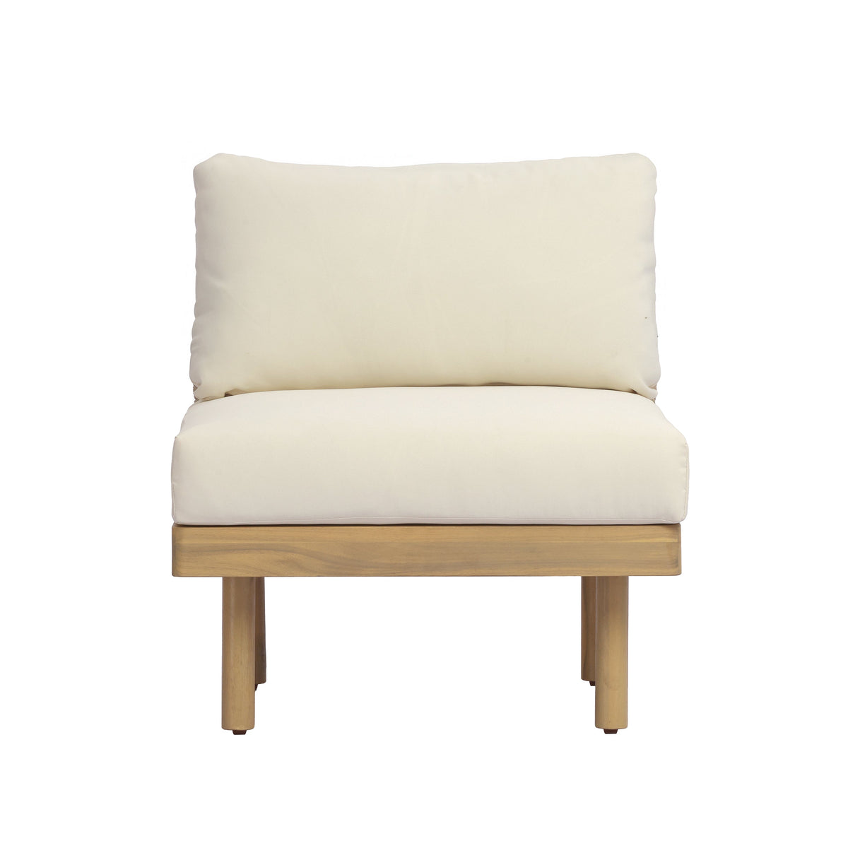 7-Piece Acacia Wood Outdoor Sectional Sofa Set with Rope Back