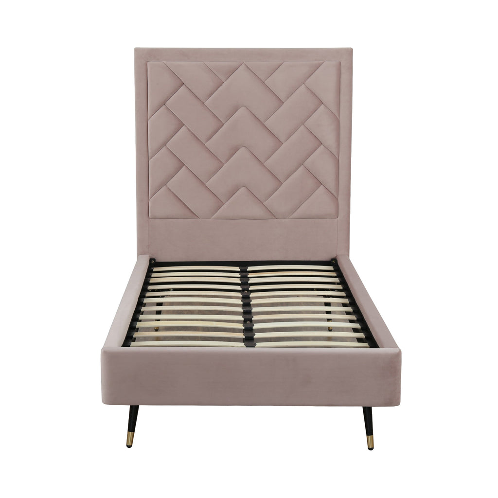 Crosby Upholstered Velvet Twin Bed
