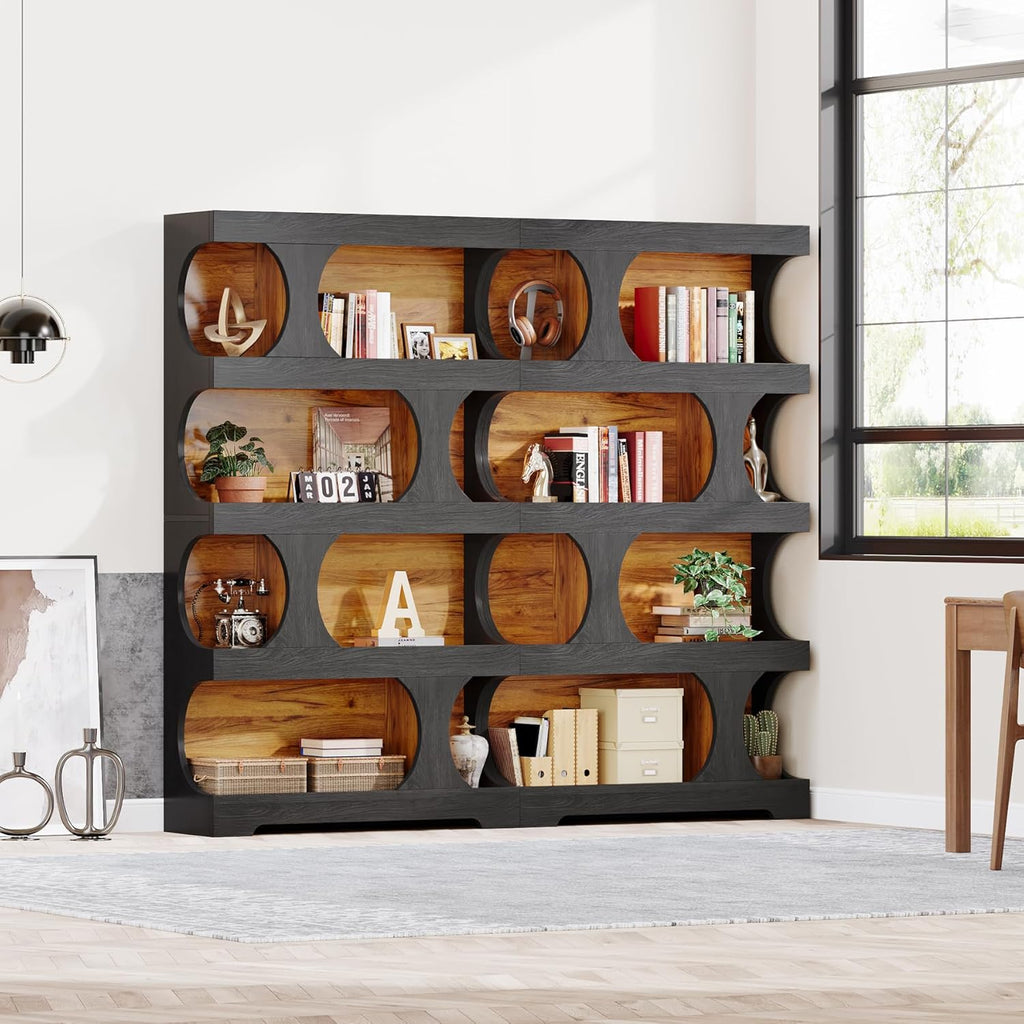 71.26" Tall 4-Tier S-Shaped Bookcase