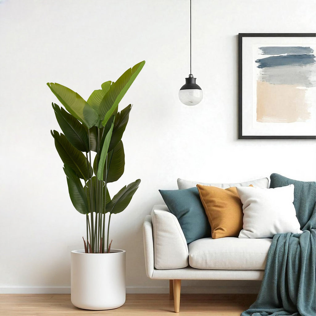 Artificial Bird of Paradise Plant - 5.2ft Tall Faux Tropical Palm Tree