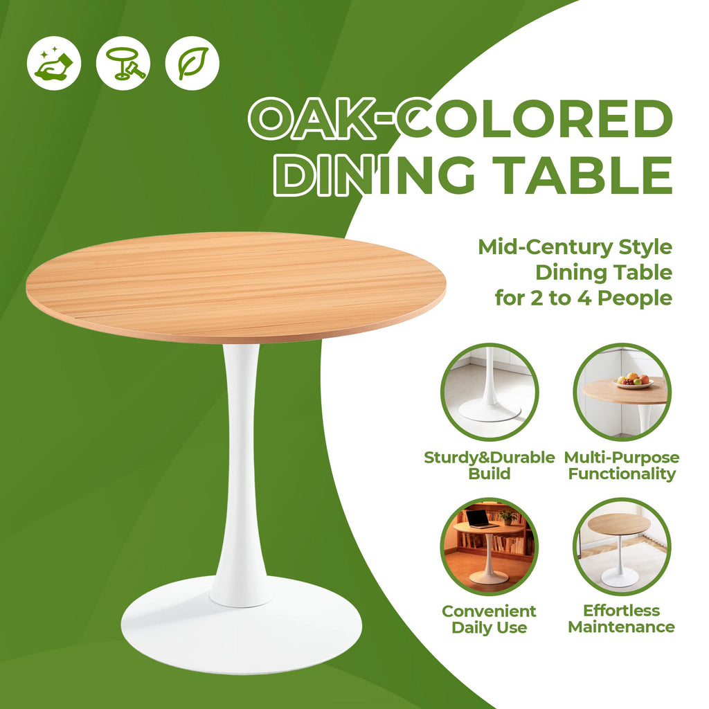 31.5" Oak Color Top Tulip Table