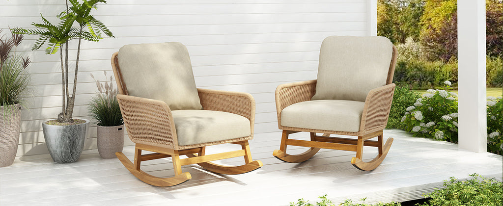 Set of 2 Contemporary Minimalist Patio Seating