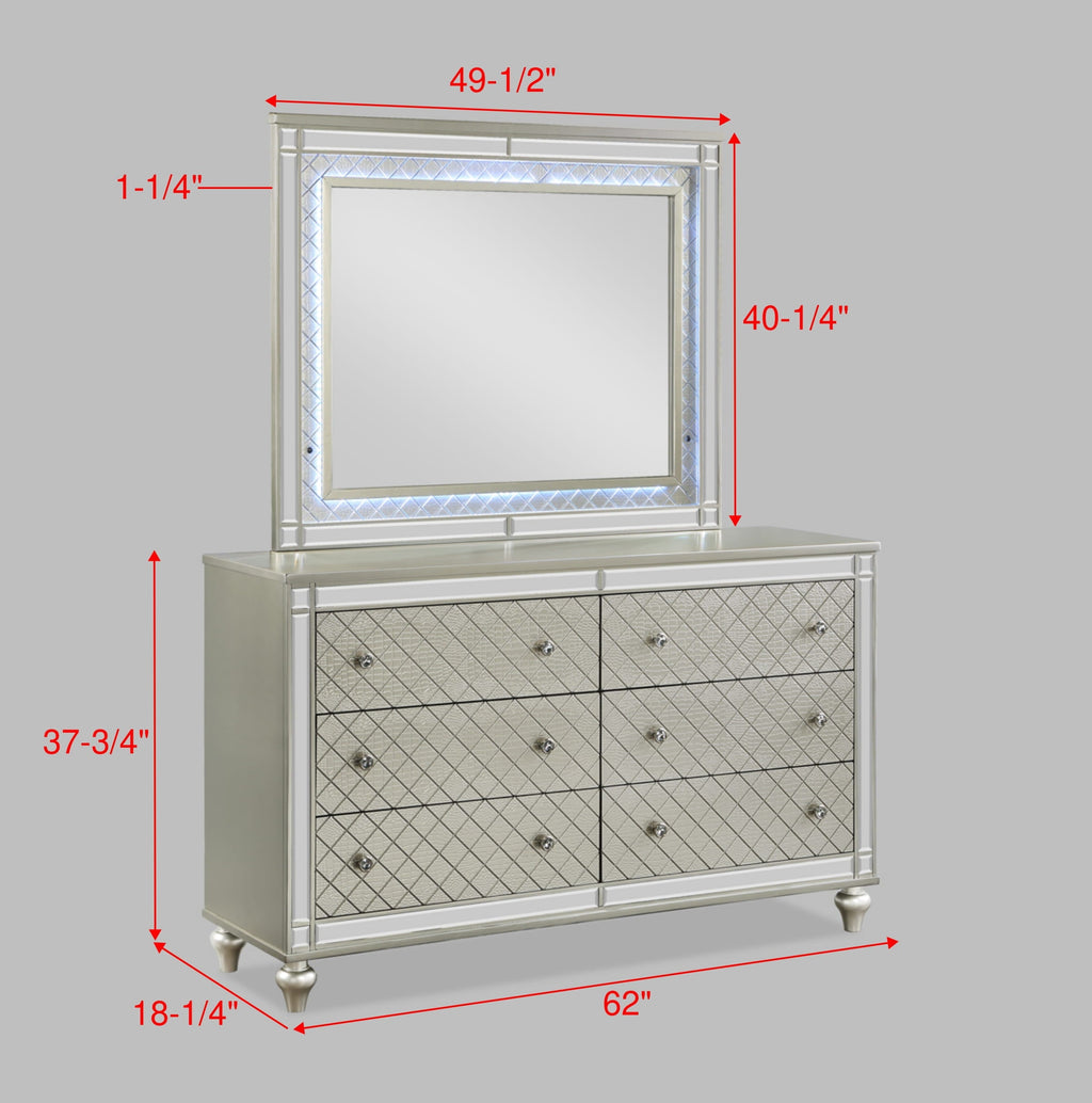 Glam 6-Drawer Bedroom Dresser