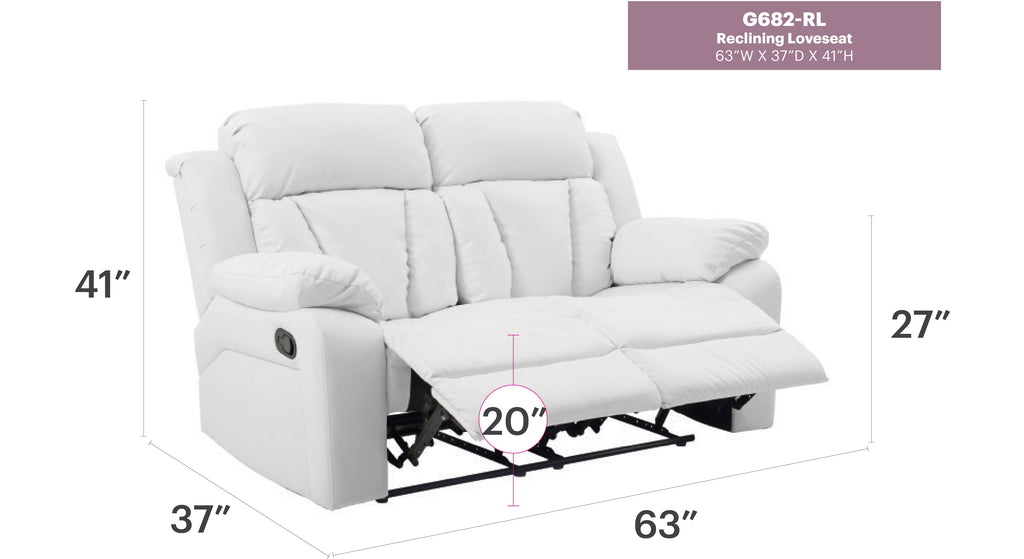 Glory Furniture Daria G682-RL Reclining Love Seat