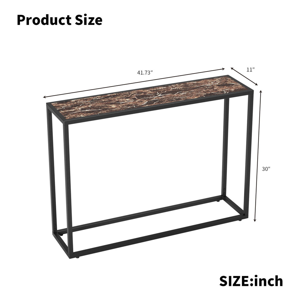 Narrow Console Table - High-End Edge Wrapped Foyer Table
