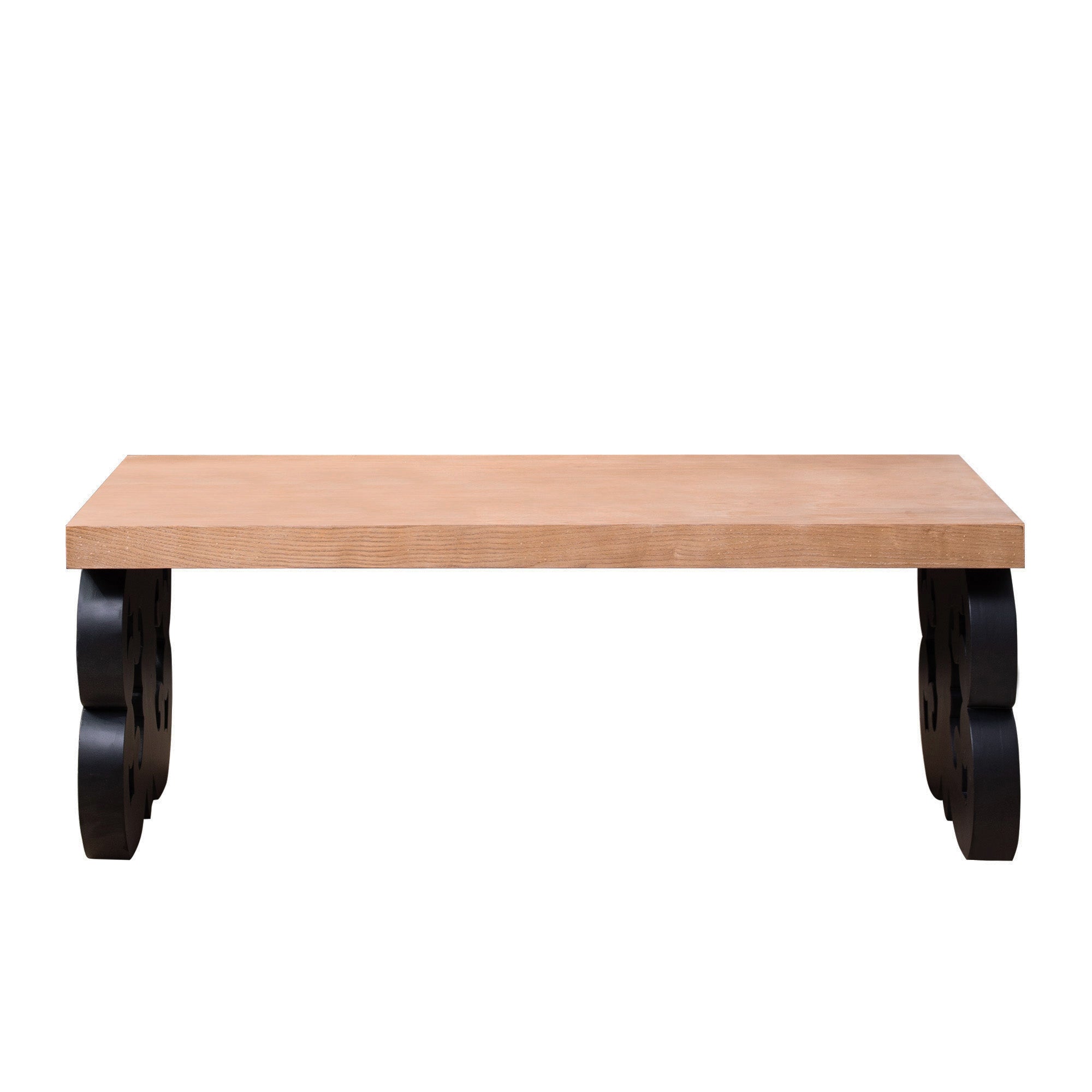 Black Scroll Base Coffee Table