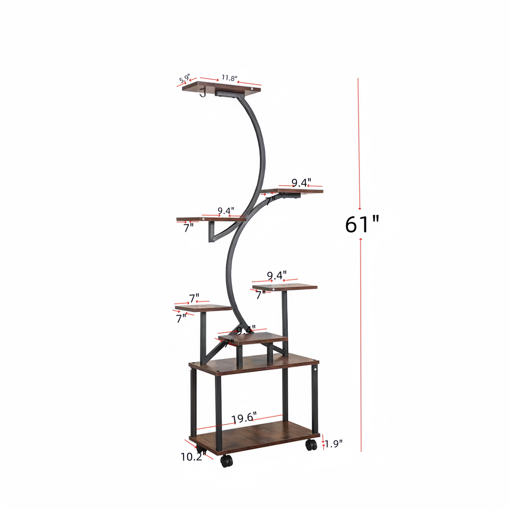 8 Tiered Indoor Plant Stand with Grow Lights