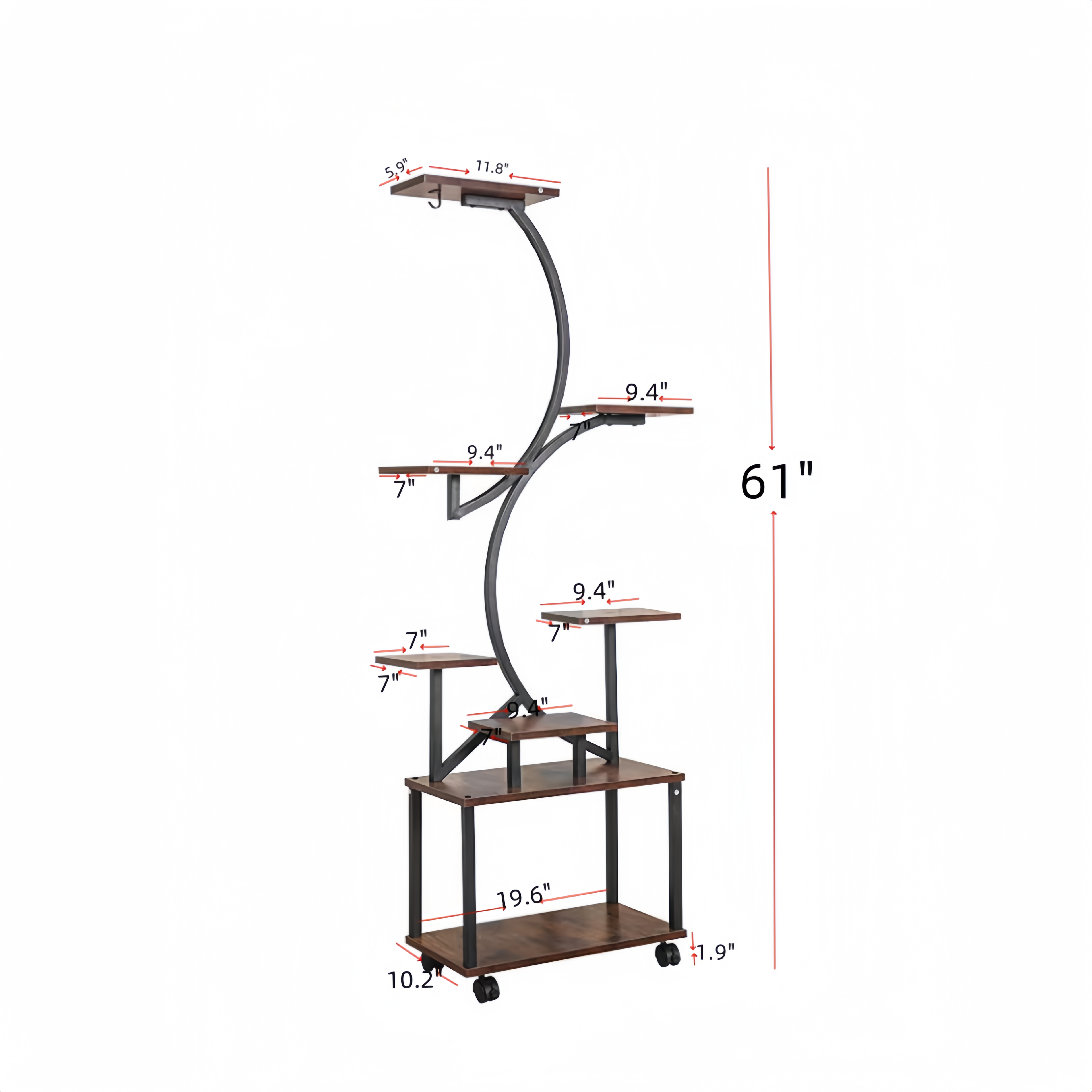 8 Tiered Indoor Plant Stand with Grow Lights