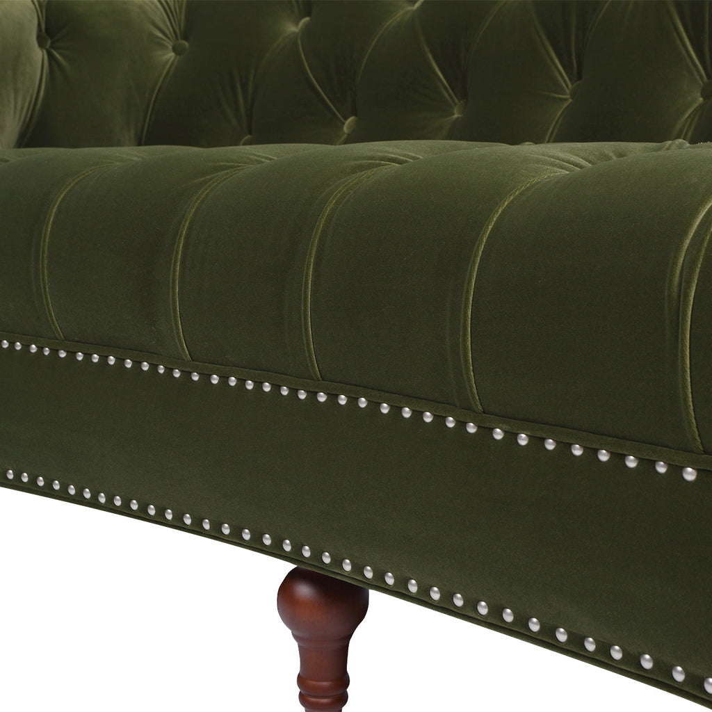 La Rosa Victorian Chesterfield Tufted Sofa - Olive