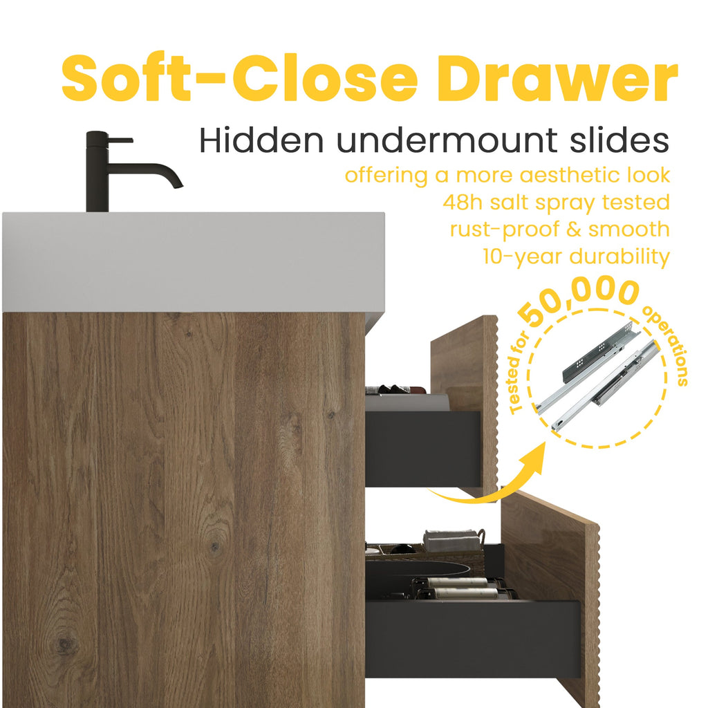 Grace 60'' Bathroom Vanity with Double Drawers