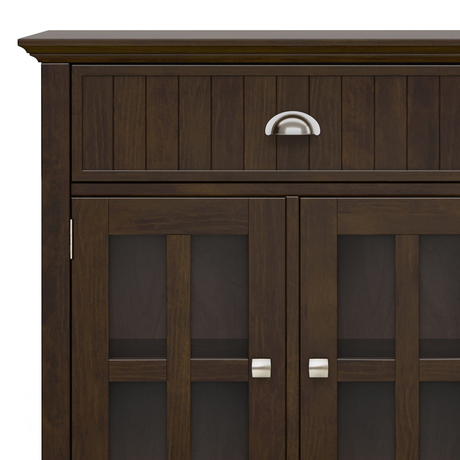 Acadian 60 Inch Wide Solid Wood Large Sideboard Buffet in Brunette