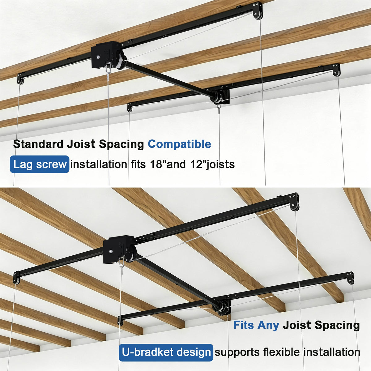 Black Overhead Garage Storage Rack 3x6 FT