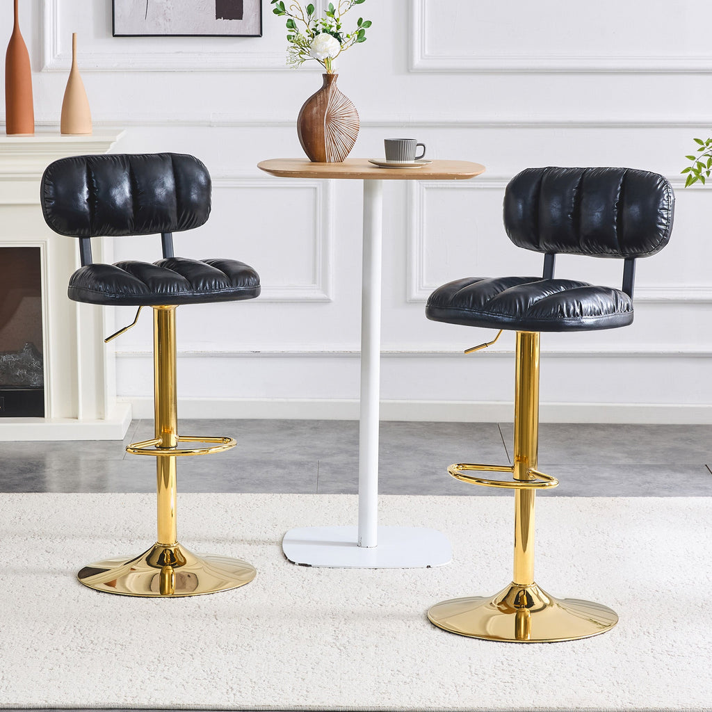 Set of 2 Modern Bar Stools with Adjustable Height