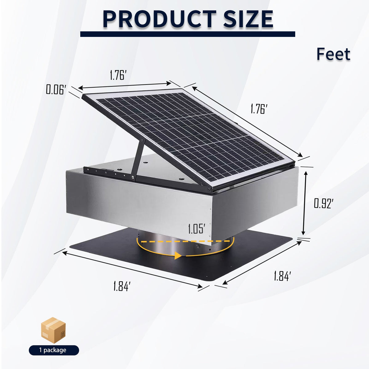 12" Stainless Steel Solar Roof Vent Fan