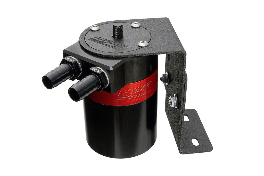 HPS Performance Products Aluminum Oil Catch Can Kit with Barb Adapters and Rubber Hoses