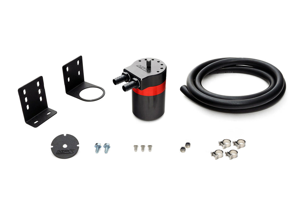 HPS Performance Products Aluminum Oil Catch Can Kit with Barb Adapters and Rubber Hoses