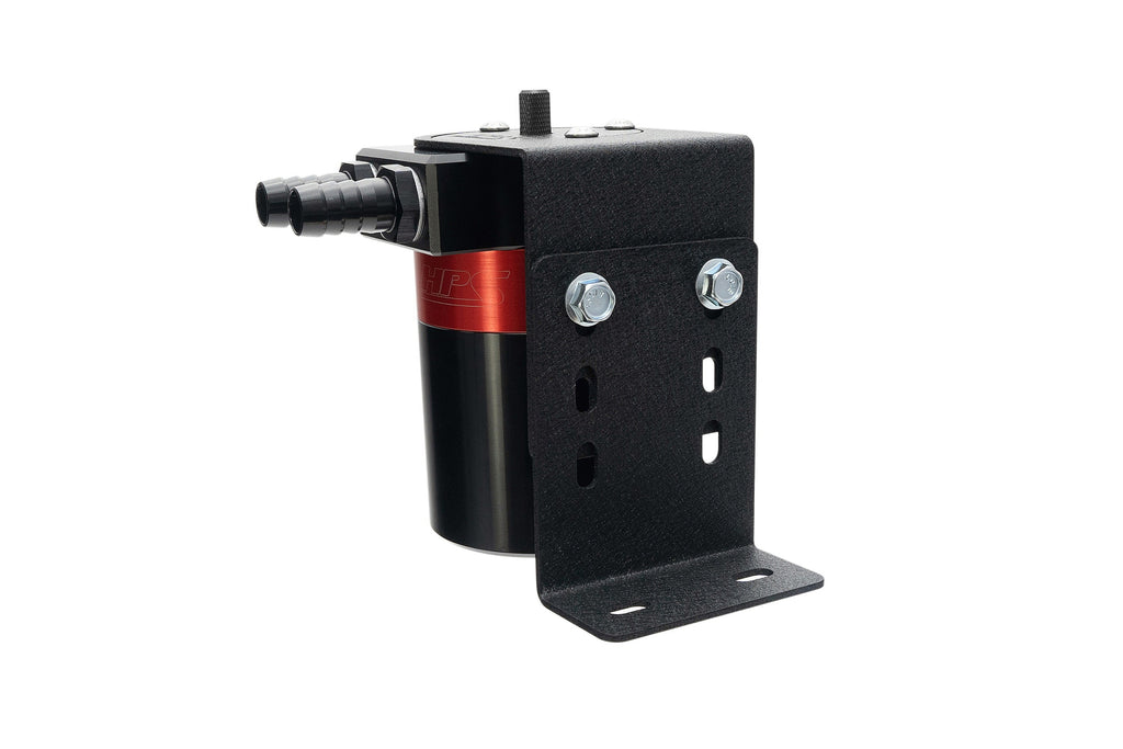 HPS Performance Products Aluminum Oil Catch Can Kit with Barb Adapters and Rubber Hoses