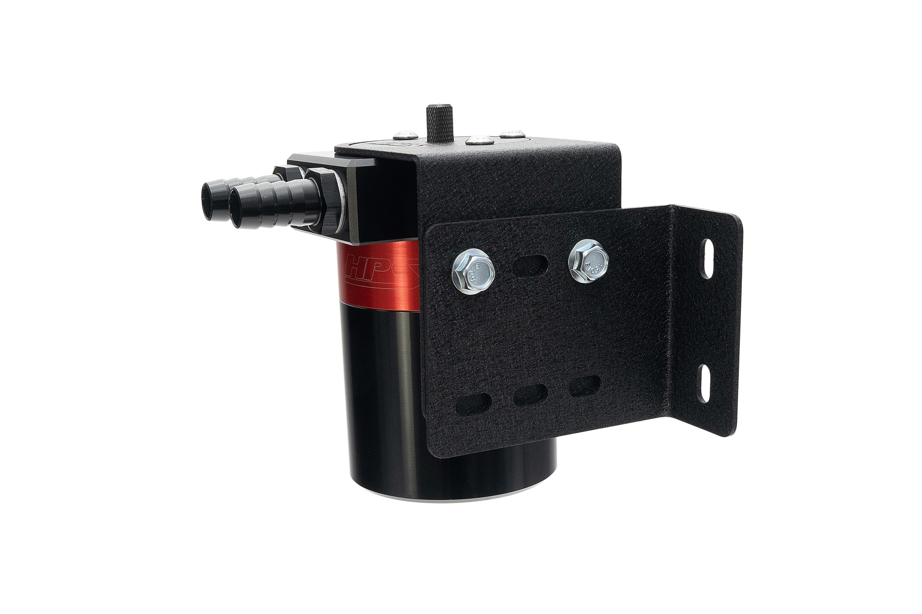 HPS Performance Products Aluminum Oil Catch Can Kit with Barb Adapters and Rubber Hoses