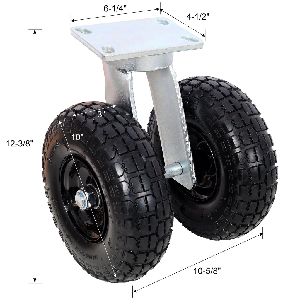 10-Inch Dual Air Wheels Swivel Caster