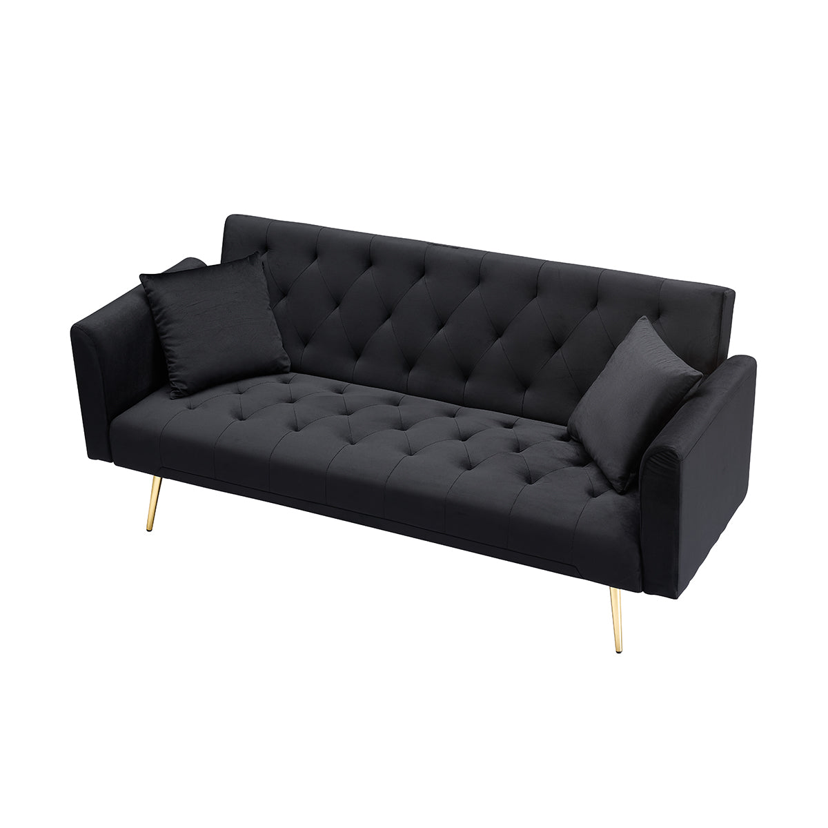 71-Inch Foldable Double Sofa With American Retro Style
