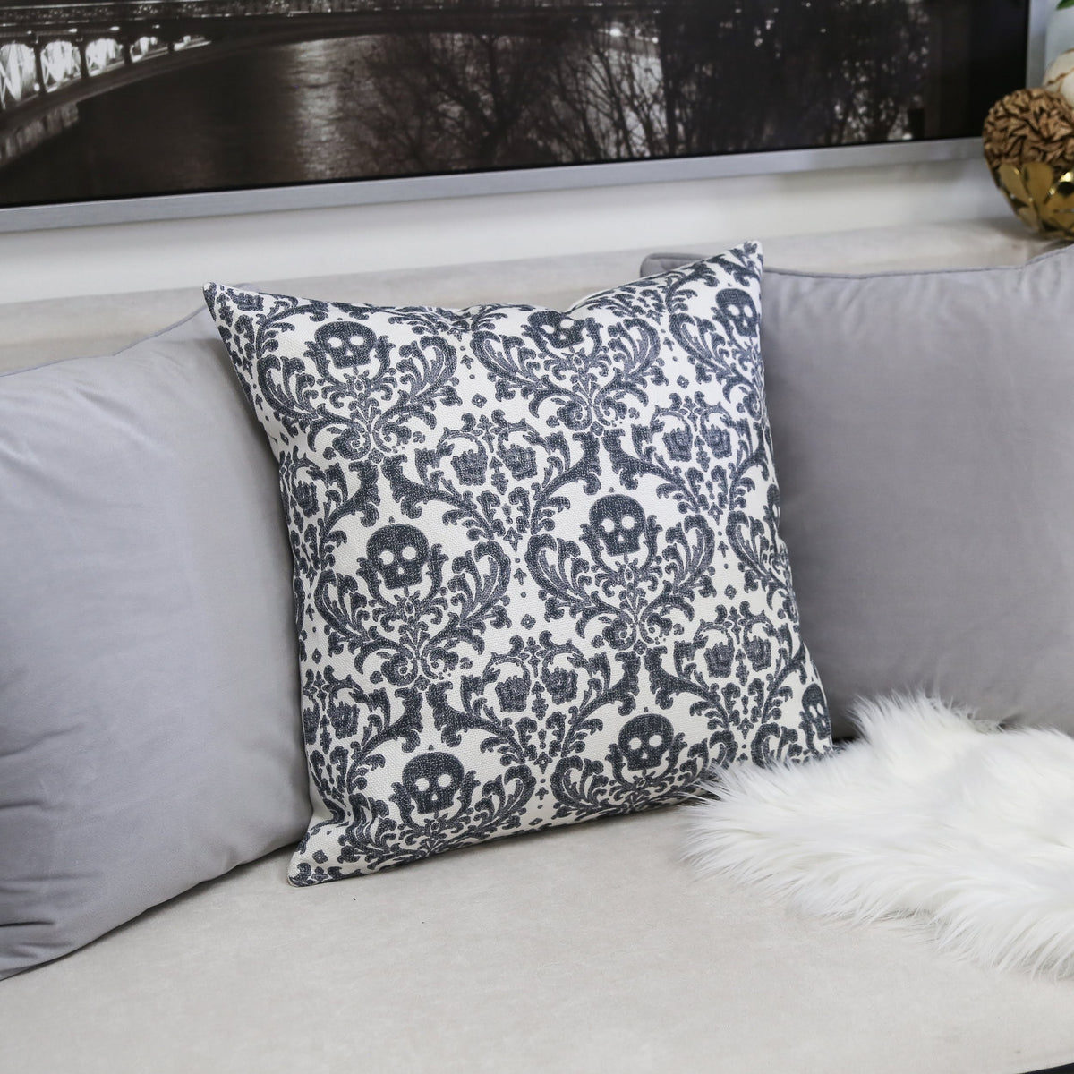 Baroque Skull Throw Pillow