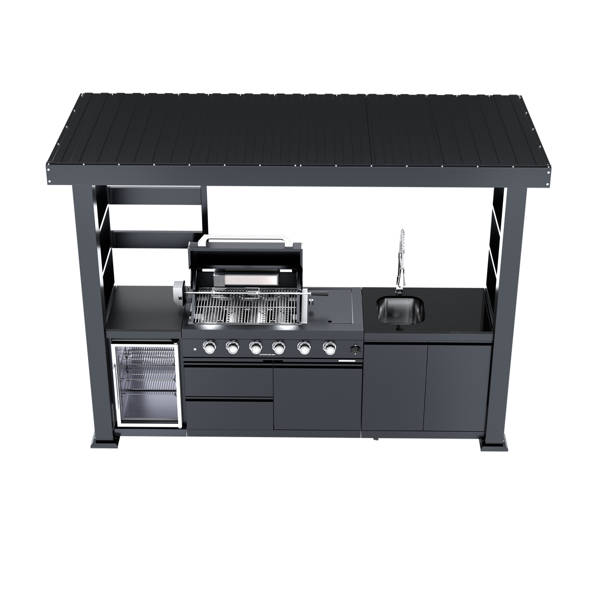 Deluxe Stainless Steel Gas Outdoor Kitchen Barbecue Island Grill
