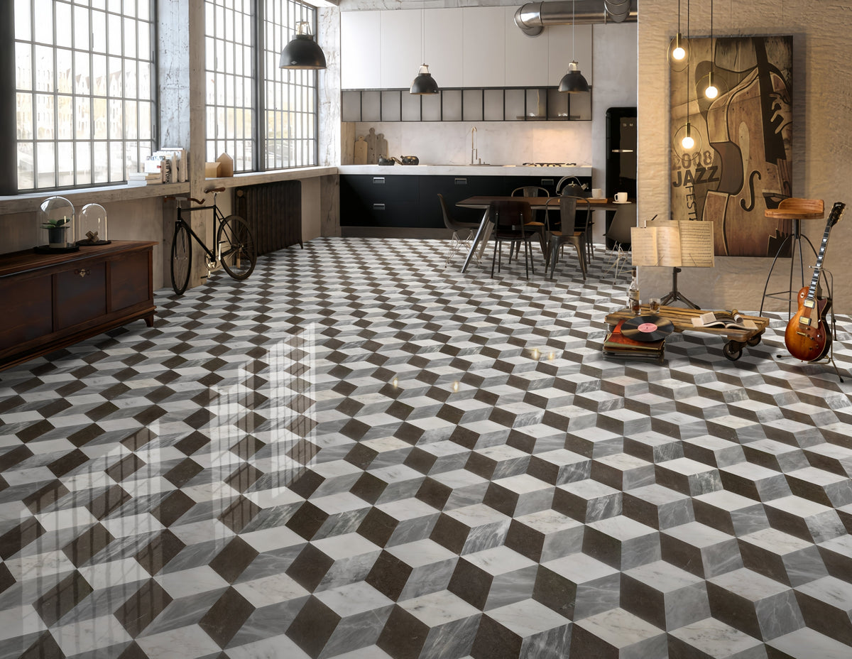 Hexagon Waterjet Marble