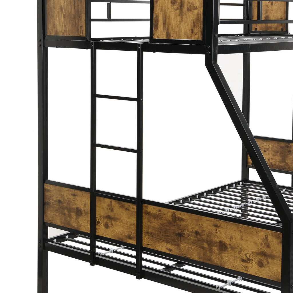 Twin Over Full Metal Bunk Bed with Trundle