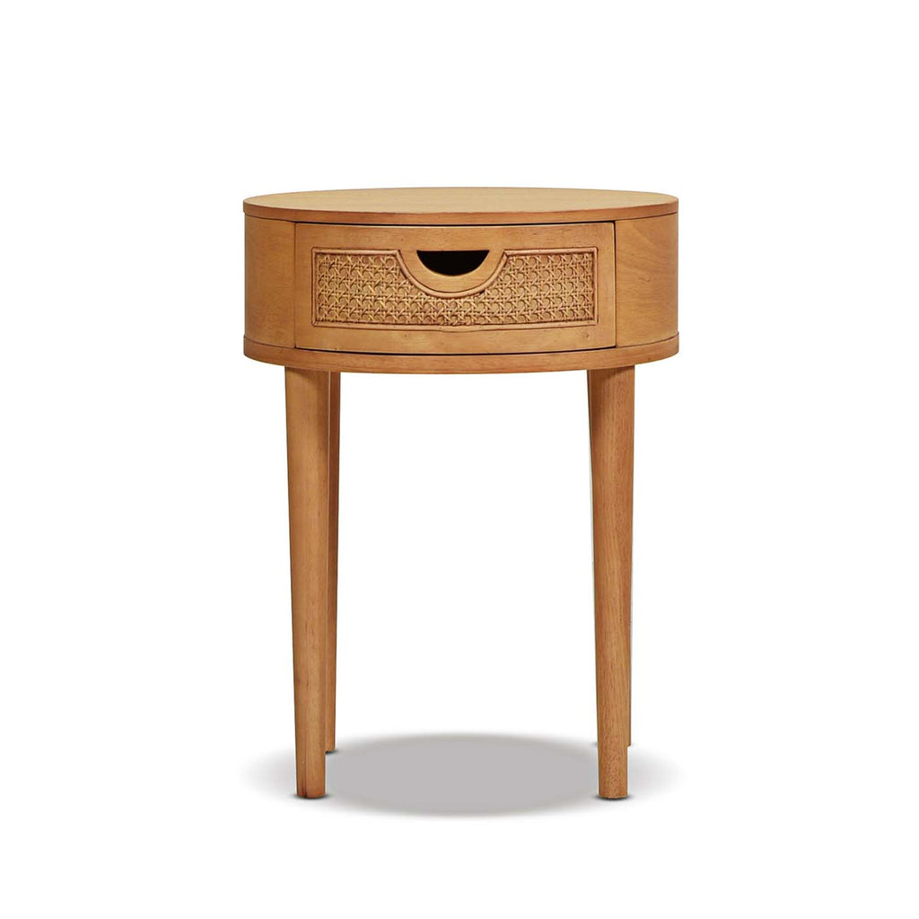 Cabana 18" Round Cane Rattan Storage Side Table