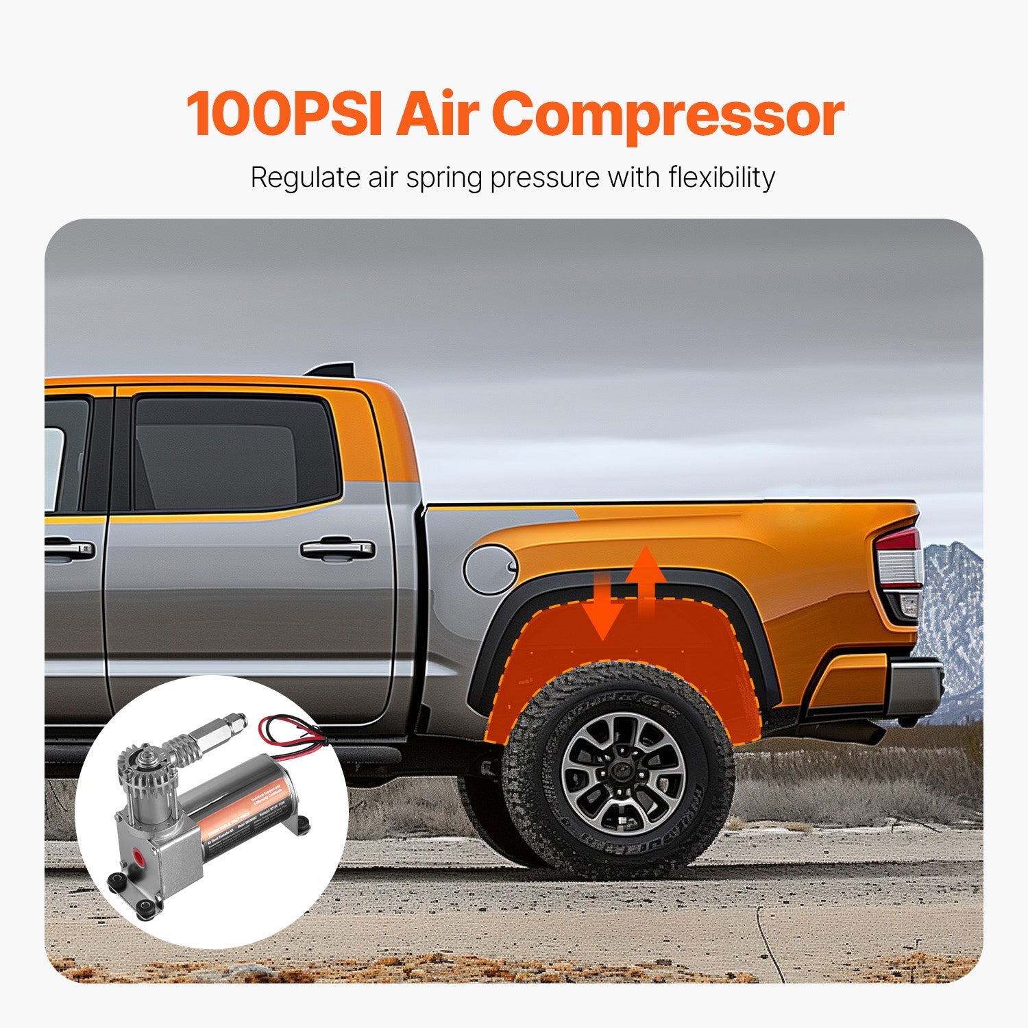Air Shock Controller Kit 12V 100PSI On Board Air Compressor System