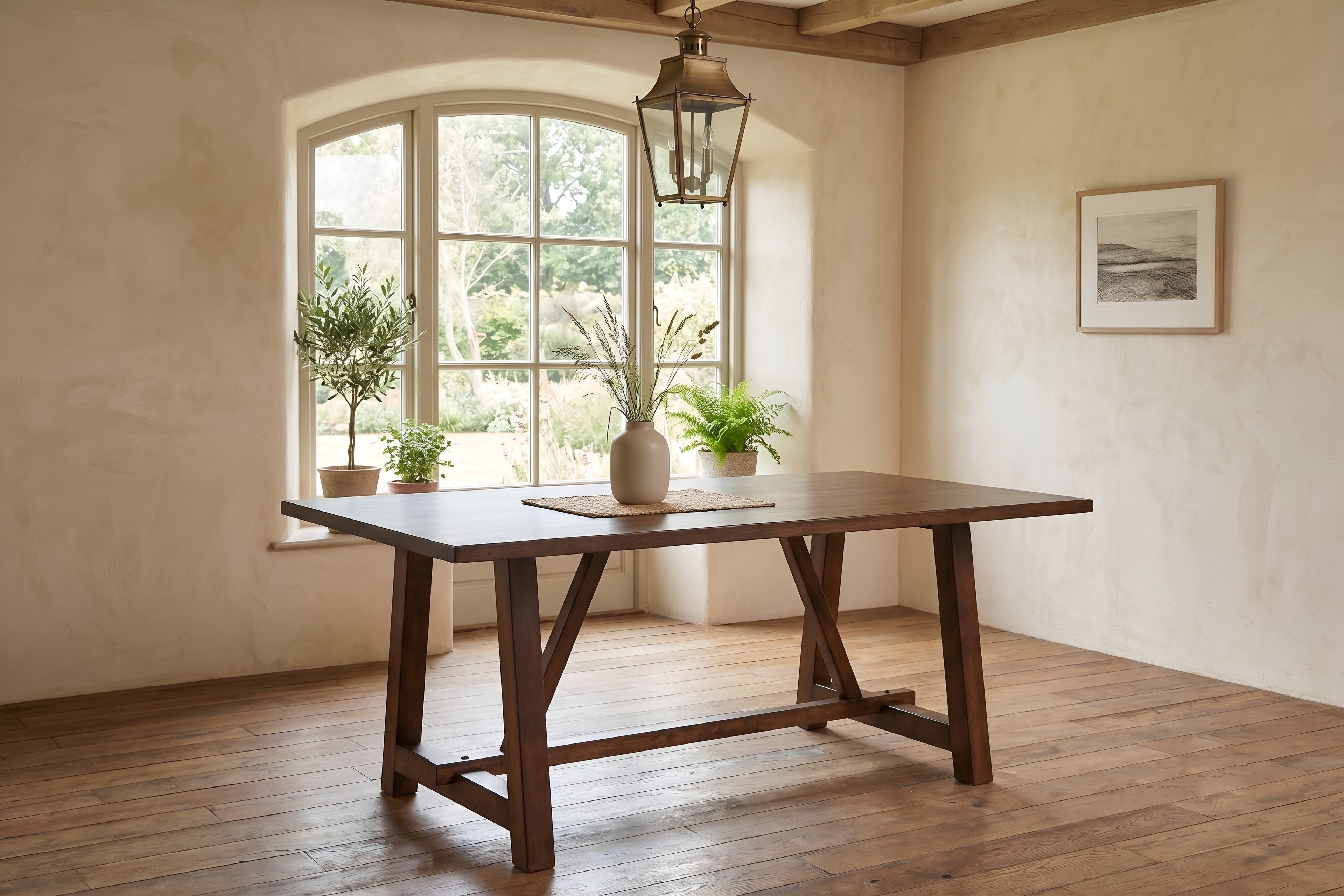 Farmhouse Style Dark Dining Table