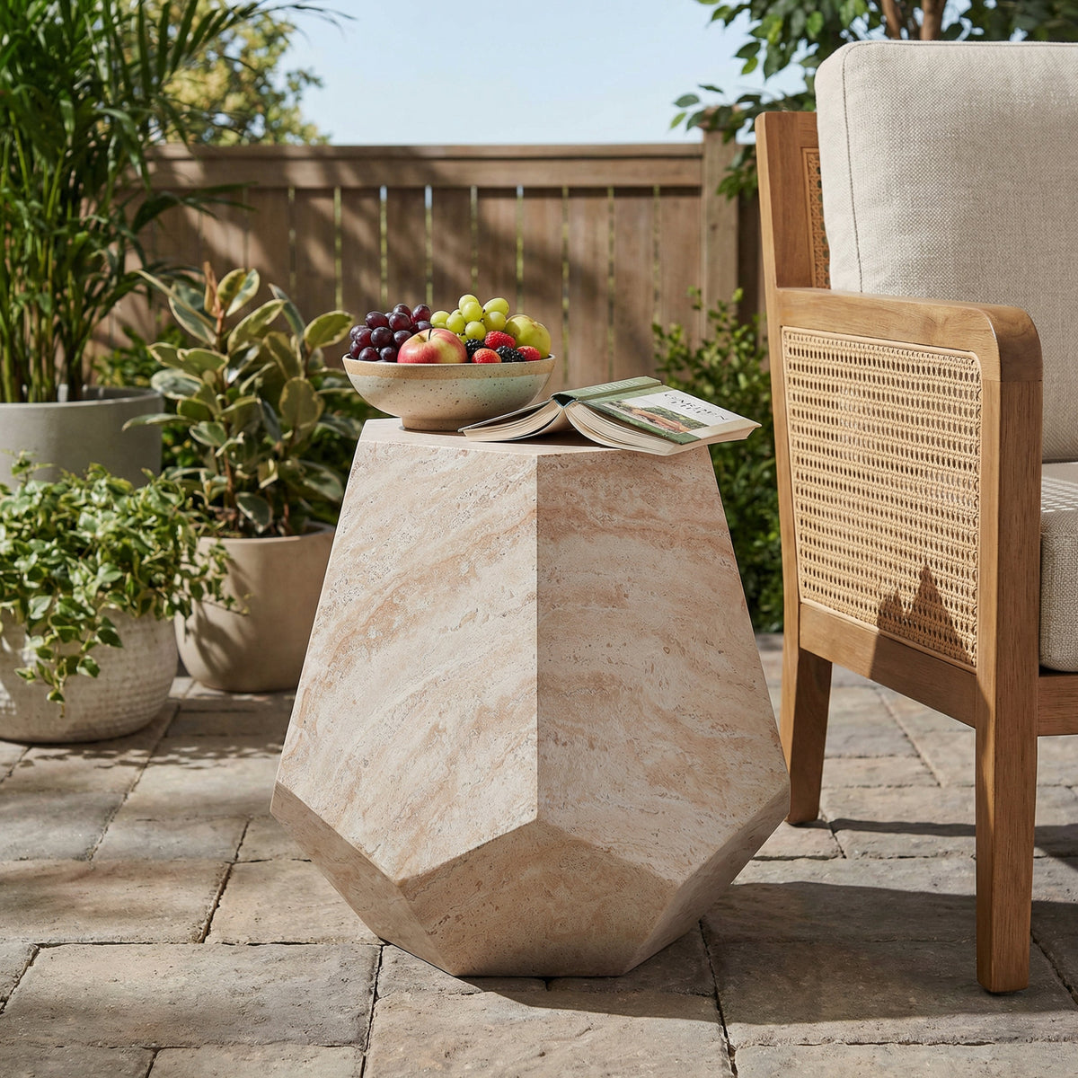 Outdoor/Indoor Lightweight Concrete Side Table