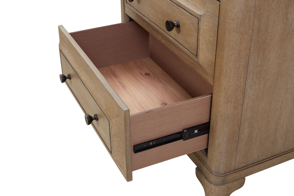 2 Drawer Nightstand With USB Charging Ports