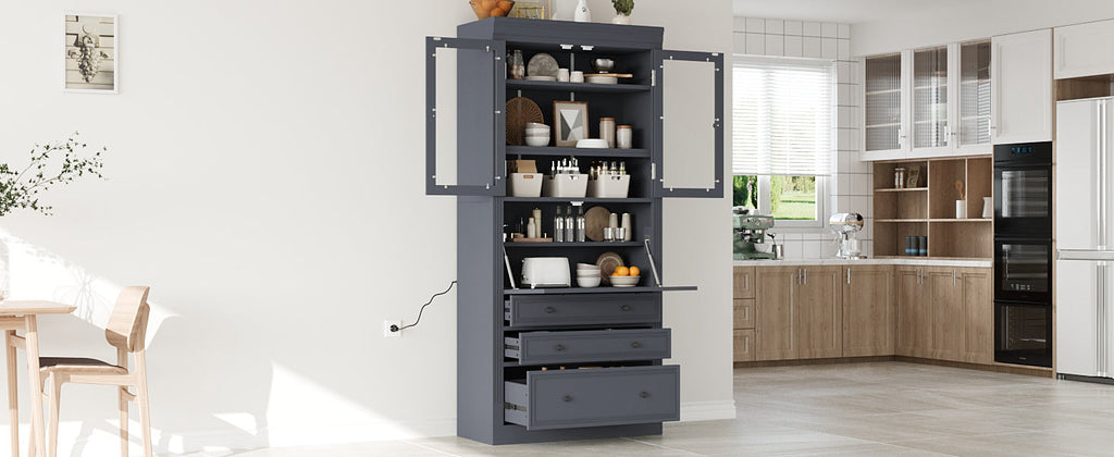 TOPMAX Freestanding Kitchen Pantry Storage Cabinet