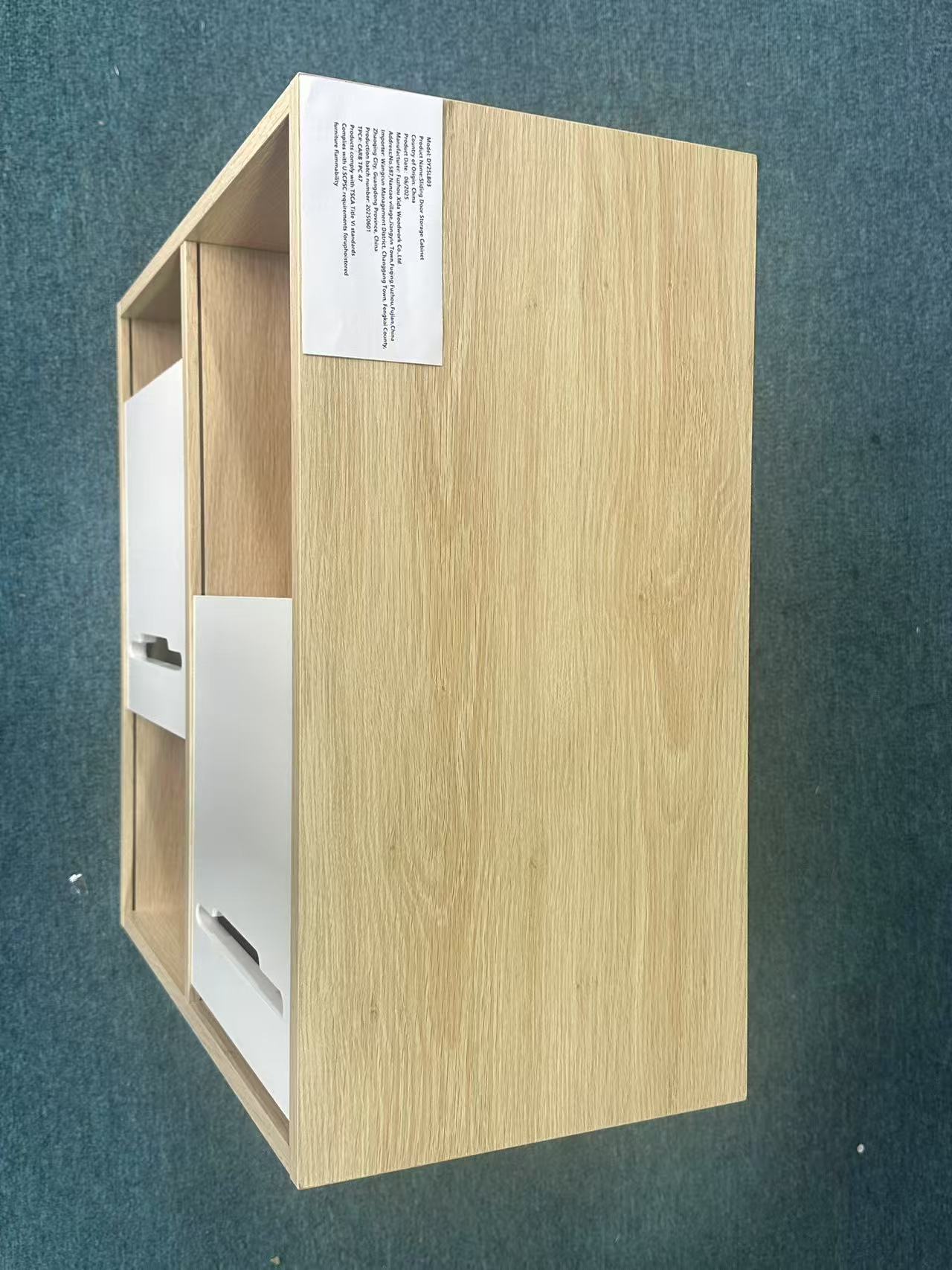 Modern Wooden Storage Cabinet with Sliding Doors