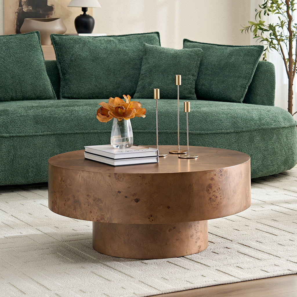 Burl Wood Veneer Coffee Table - 31.49'' Essentials
