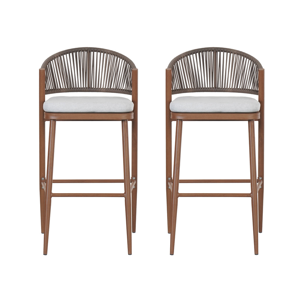 Outdoor 30.25" Seat Height Aluminum Frame Barstools