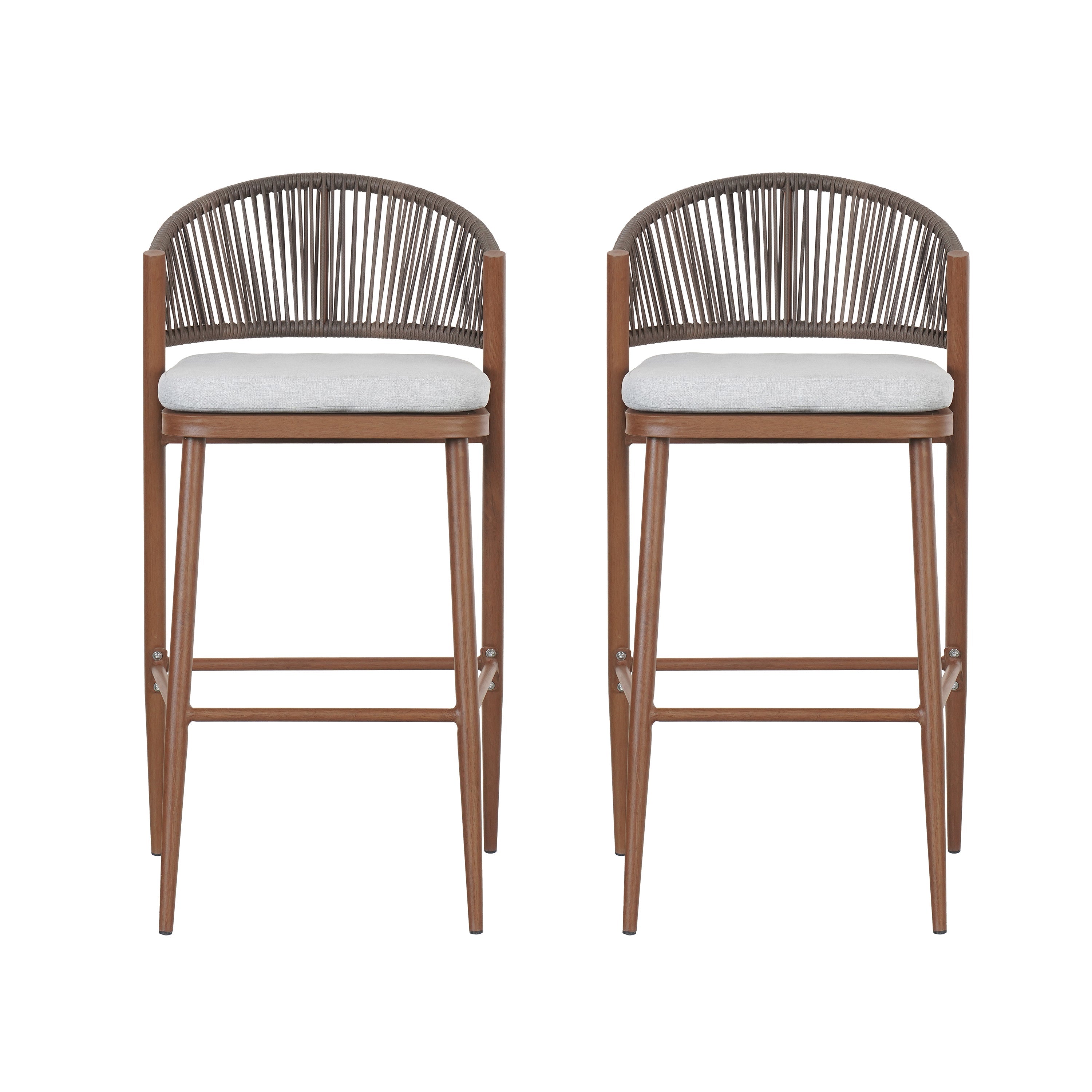 Outdoor 30.25" Seat Height Aluminum Frame Barstools