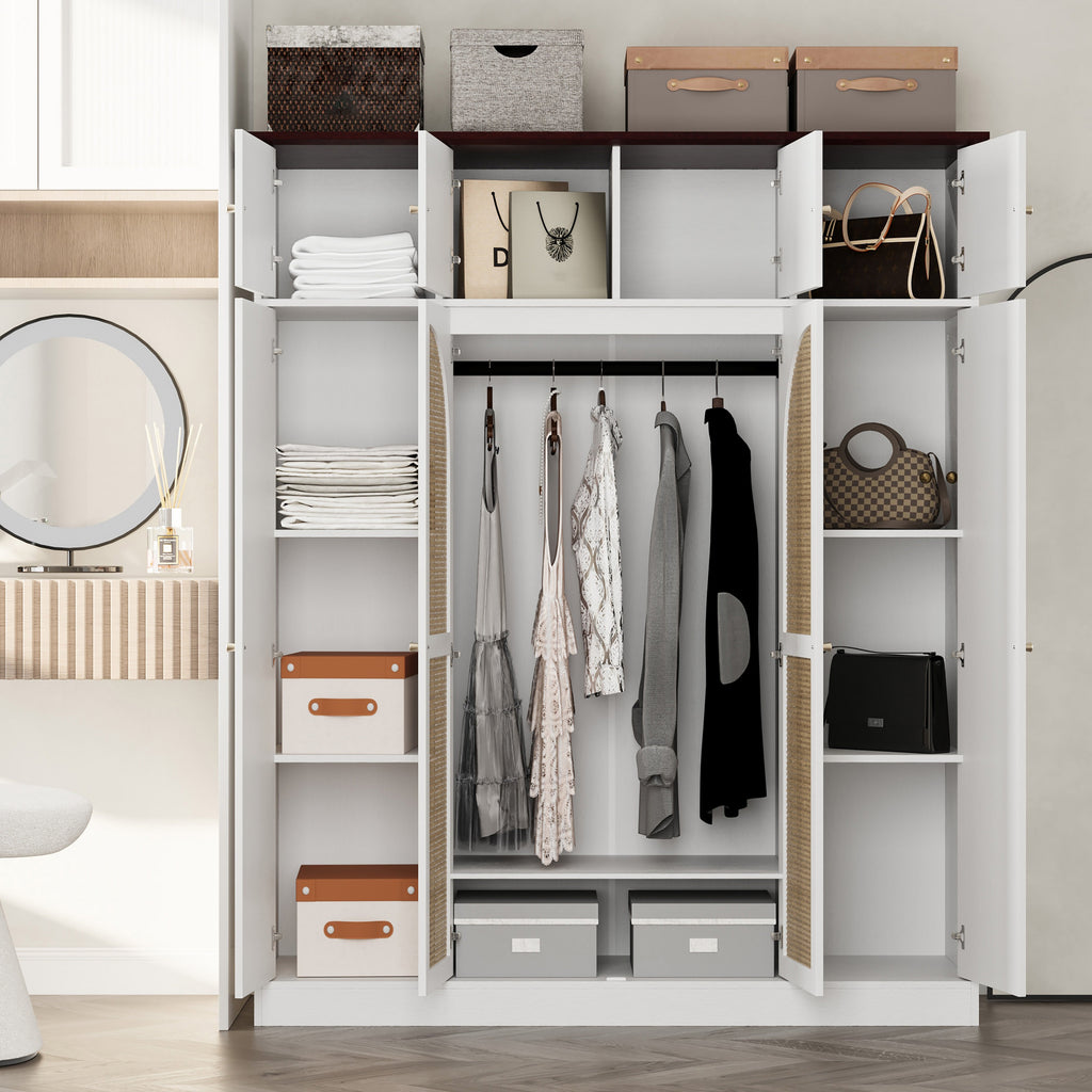 70.87" Tall 8-Door Large Capacity Armoire Wardrobe Closet