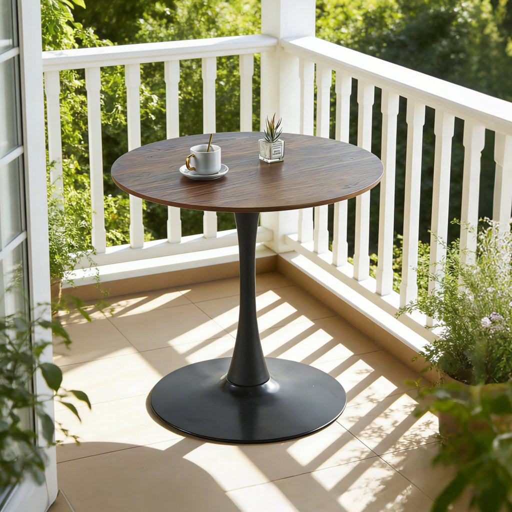 31.5" Walnut Color Top Tulip Table