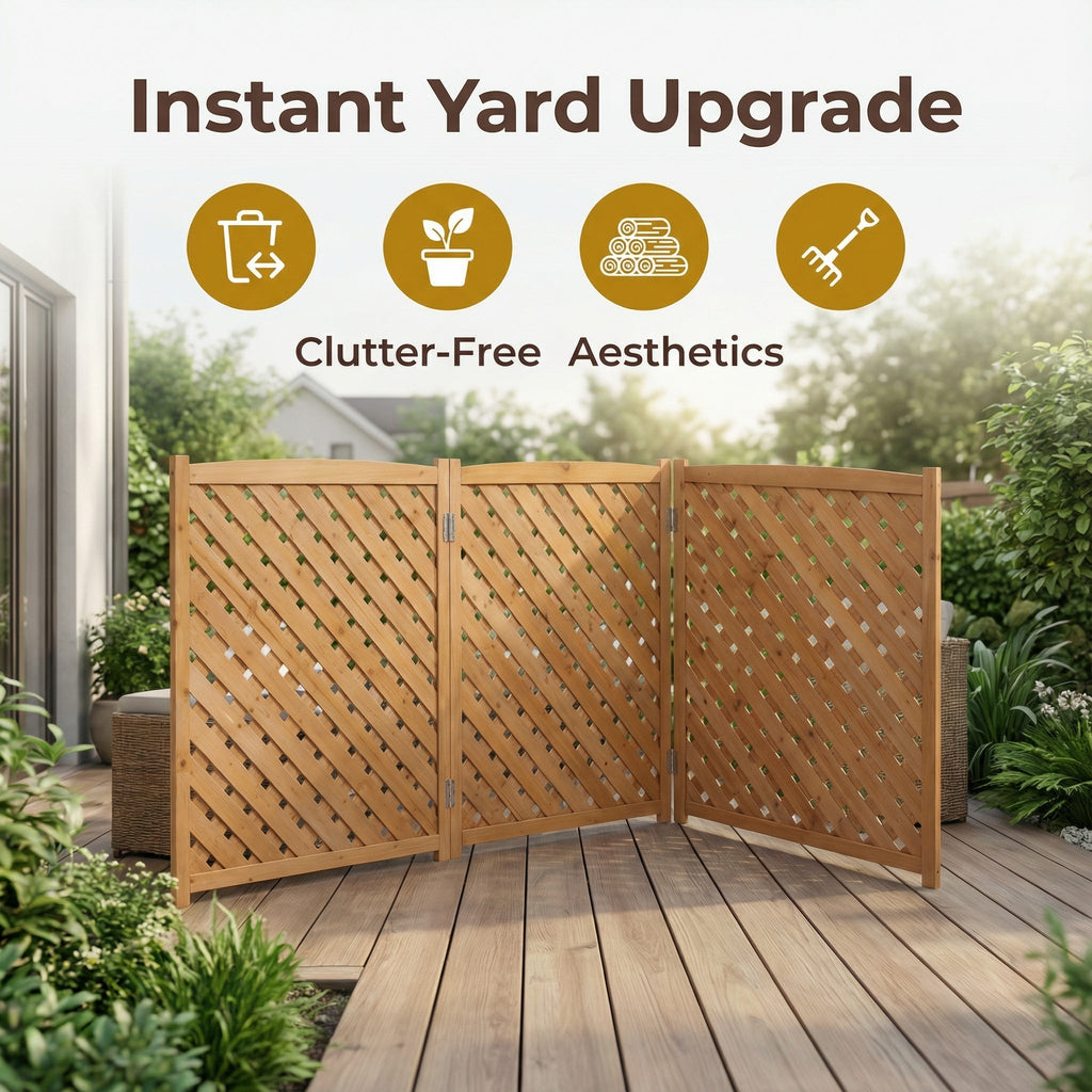 3-Panel Outdoor Air Conditioner Fence Screen