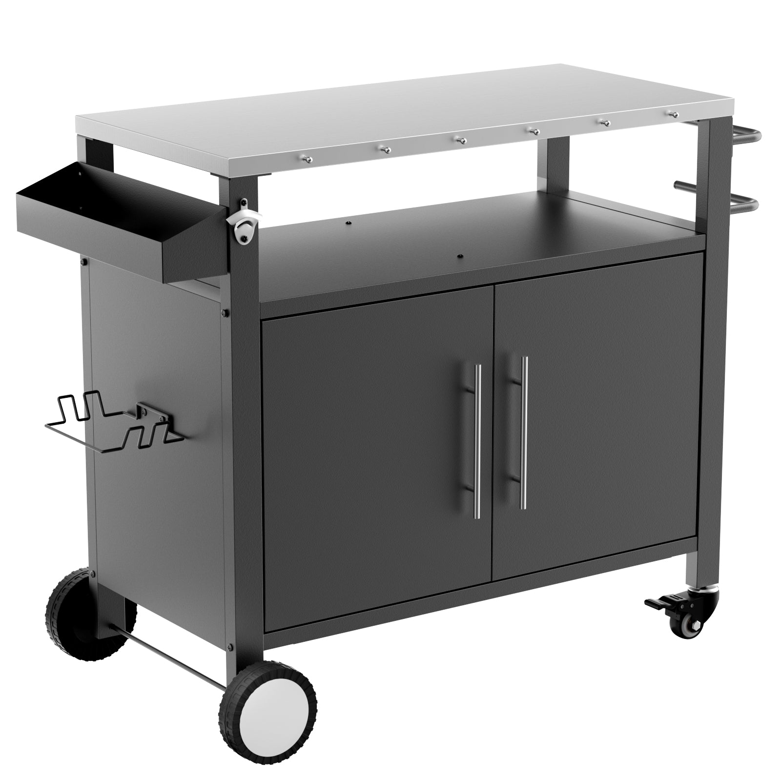 Two Doors Outdoor Grill Cart with Storage