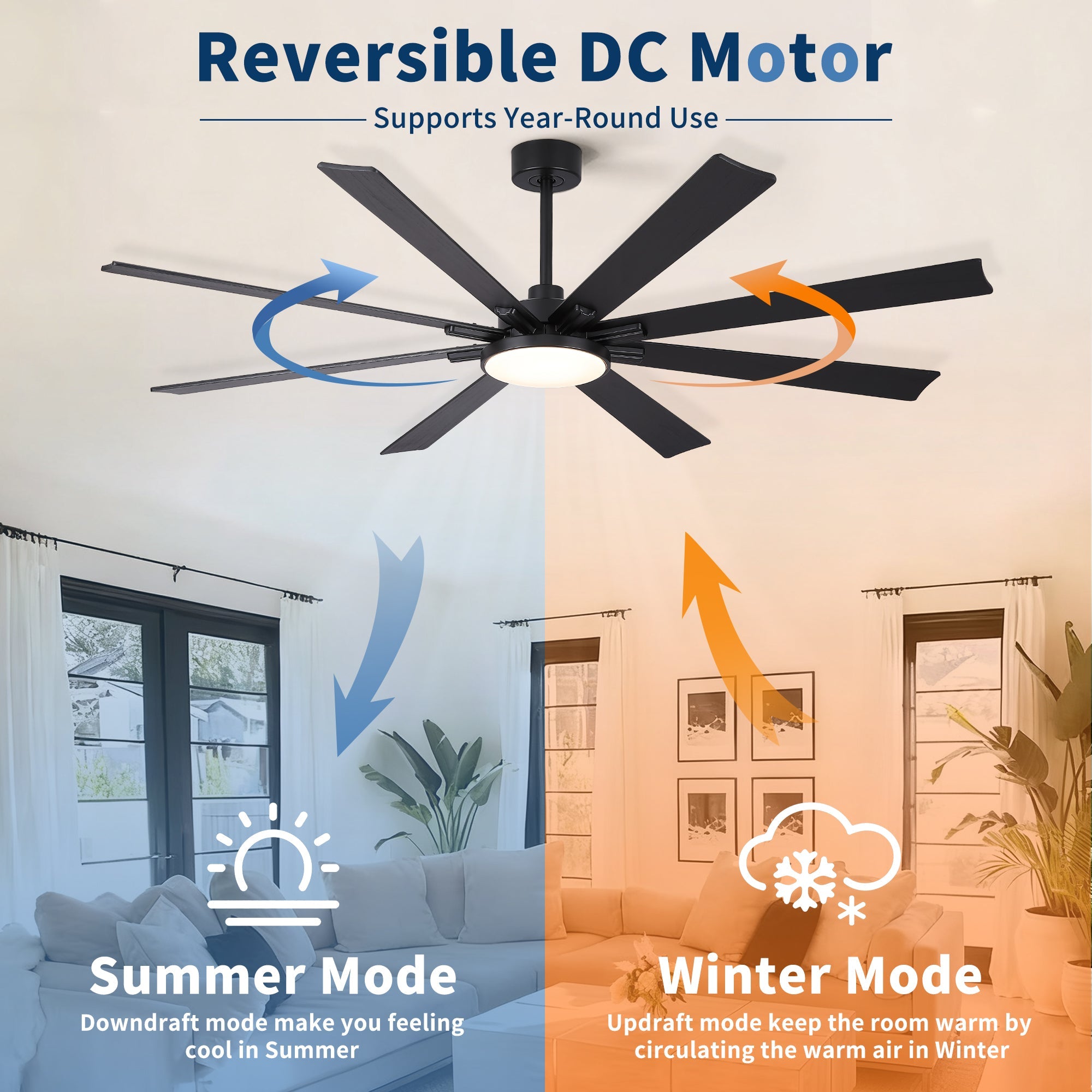 72 Inch Modern Minimalism Ceiling Fan